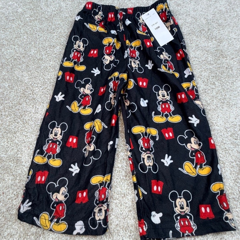 Disney Junior Mickey Mouse Boys 2 Piece Pajama Set Black Red 18M NEW - Picture 3 of 5